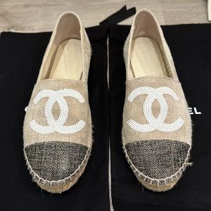 Chanel CC Logo Canvas Espadrilles